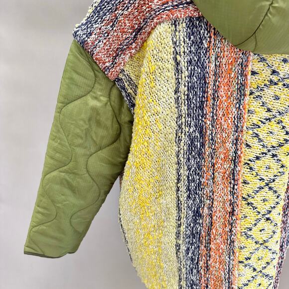 Pilcro Baja Knit & Quilted Puffer Liner Coat Size XS Boho Oversized Boxy - Picture 10 of 16